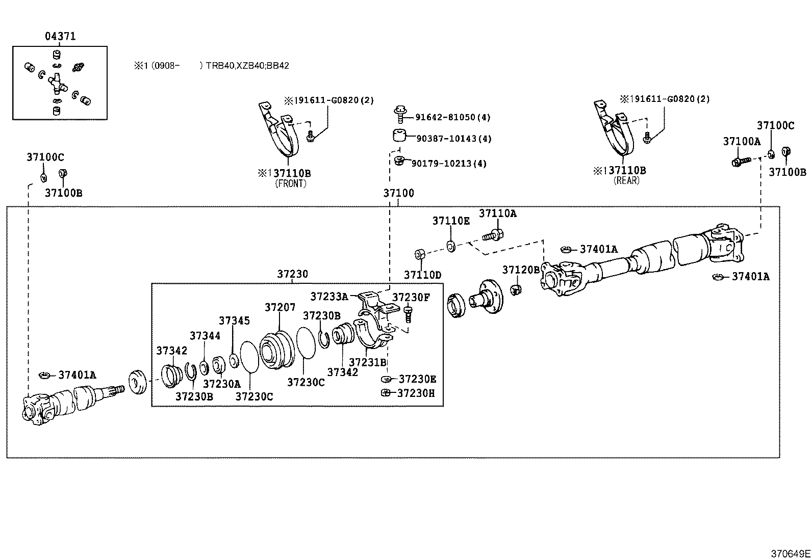 90101-08157 BOLT, NO.1 (FOR CENTER SUPPORT BEARING) product image