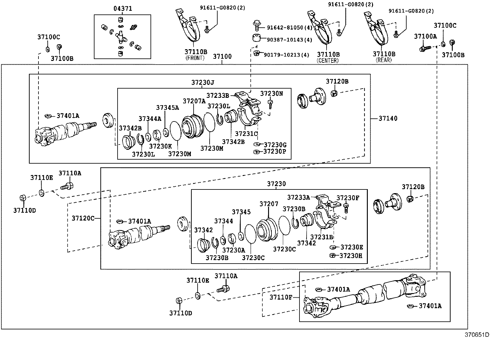 90101-08157 BOLT, NO.1 (FOR CENTER SUPPORT BEARING) product image