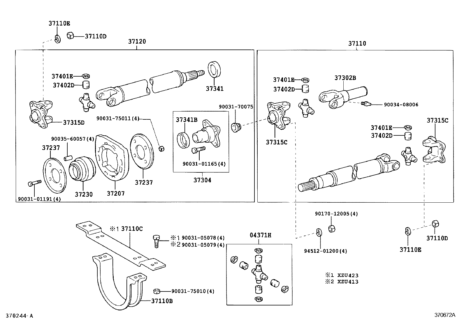 37201-37020 BEARING ASSY, CENTER SUPPORT, NO.1 product image