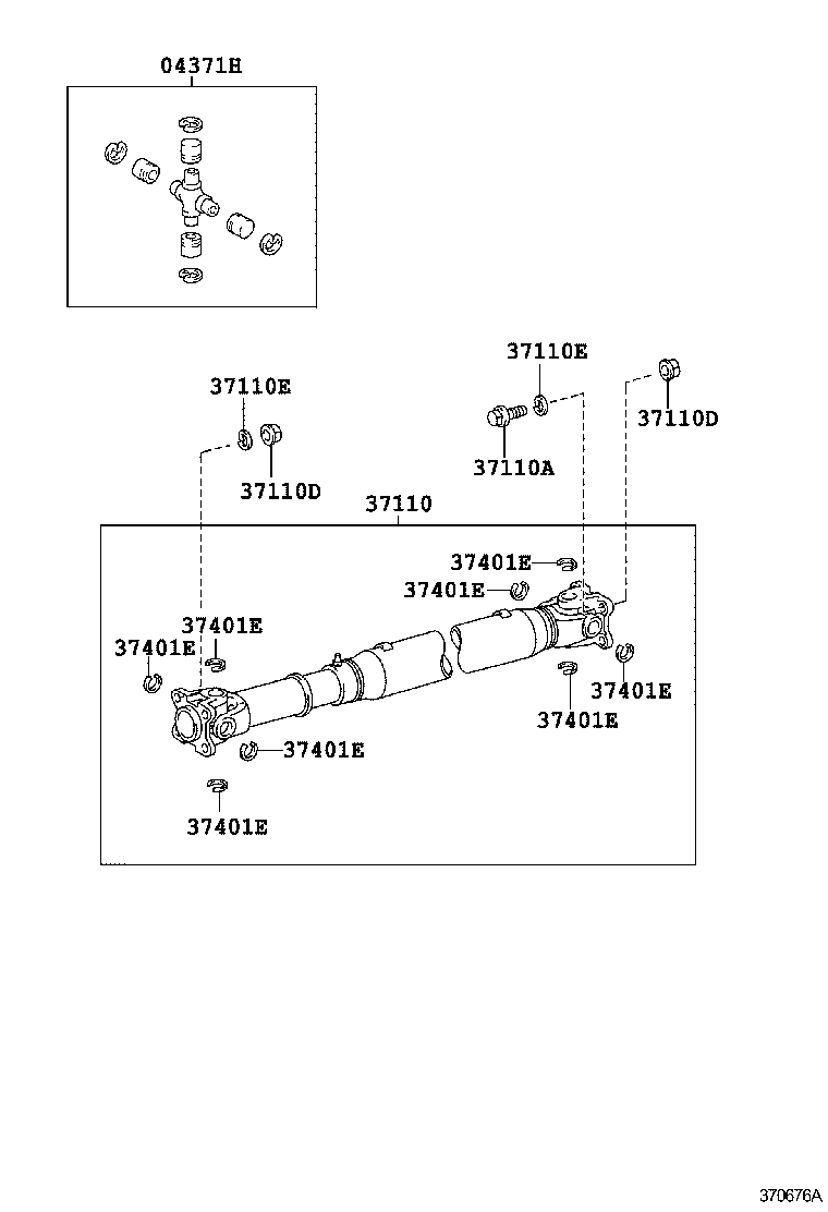 37109-60020 BRACKET SUB-ASSY, PROPELLER SHAFT HEAT INSULATOR, NO.1 product image
