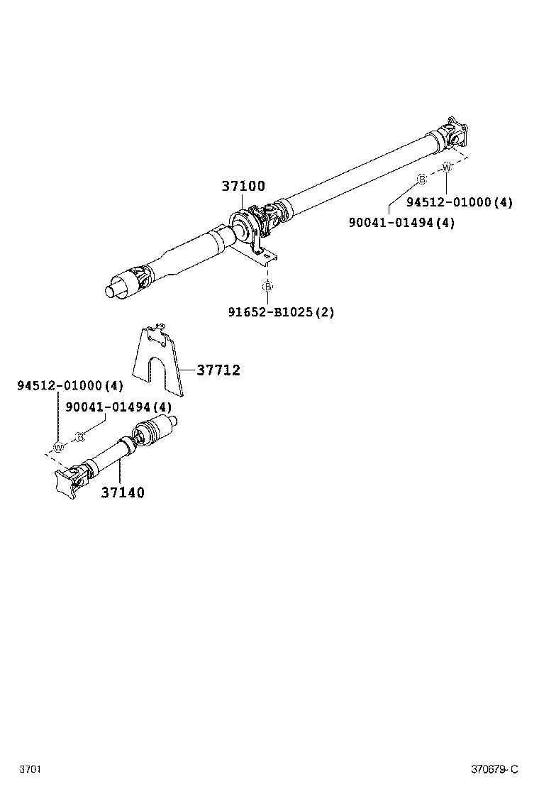 37140-B4010 SHAFT ASSY, PROPELLER, FRONT product image