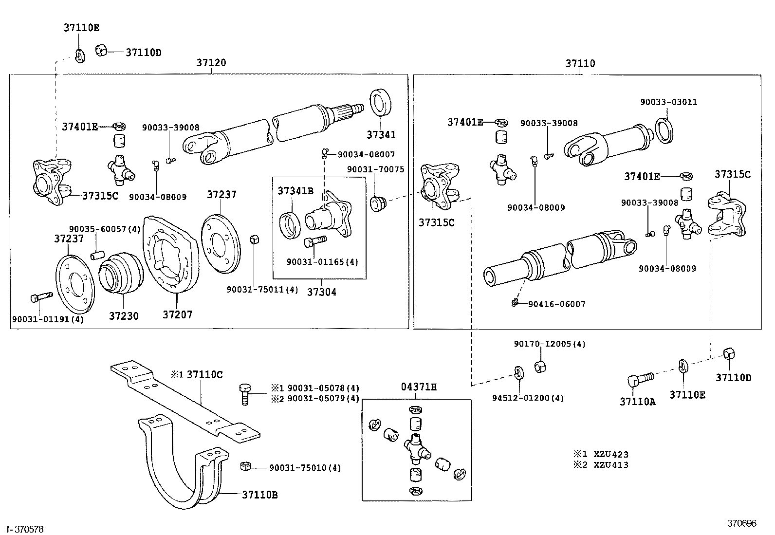 37201-37020 BEARING ASSY, CENTER SUPPORT, NO.1 product image