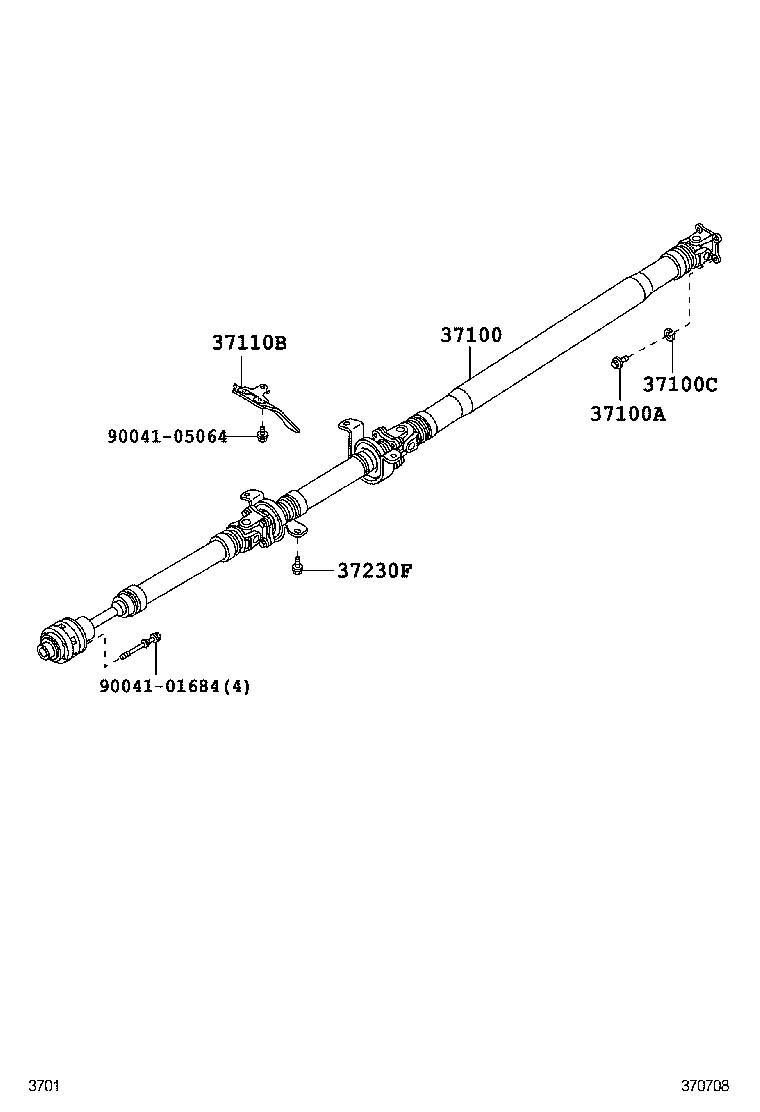 90041-05367 BOLT, NO.1 (FOR PROPELLER SHAFT & DIFFERENTIAL SETTING) product image