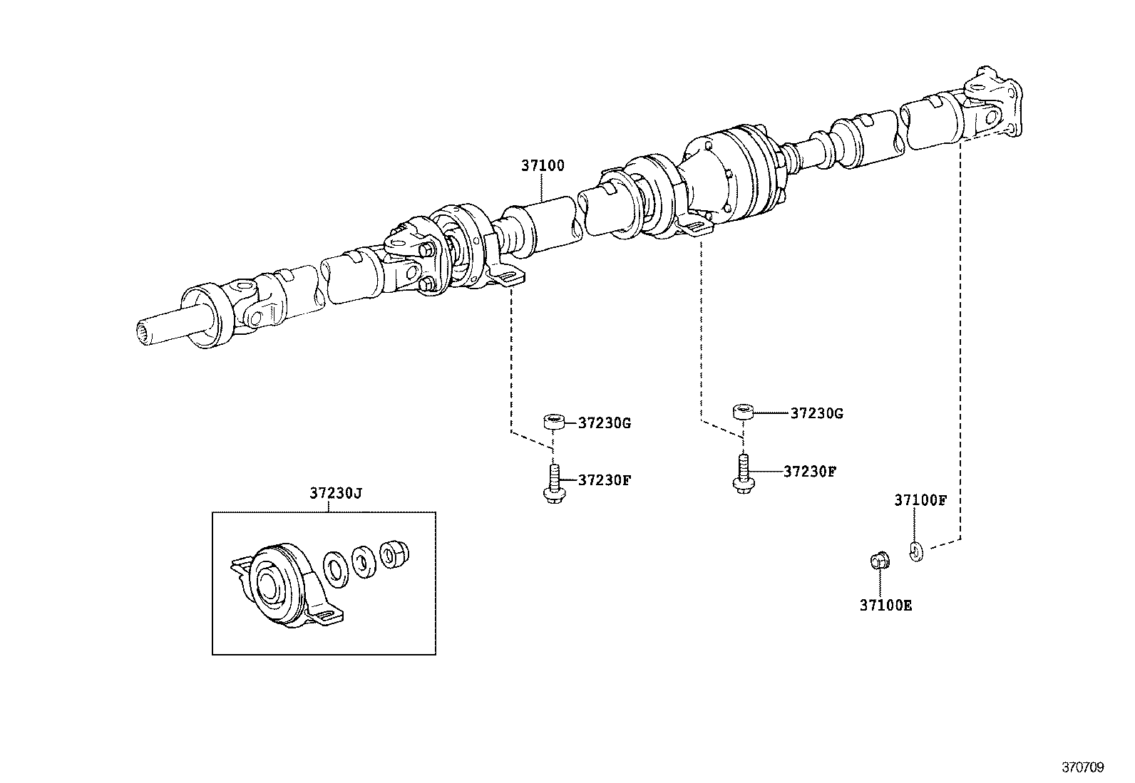 37100-48040 SHAFT ASSY, PROPELLER W/CENTER BEARING product image