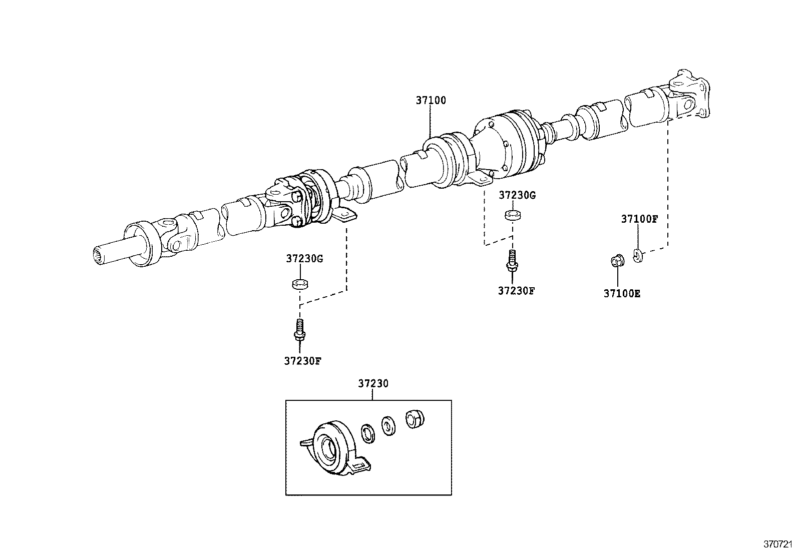37100-68020 SHAFT ASSY, PROPELLER W/CENTER BEARING product image