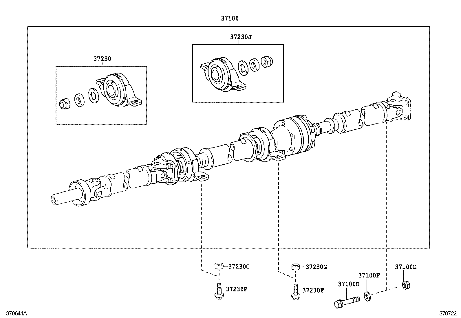 37100-48030 SHAFT ASSY, PROPELLER W/CENTER BEARING product image