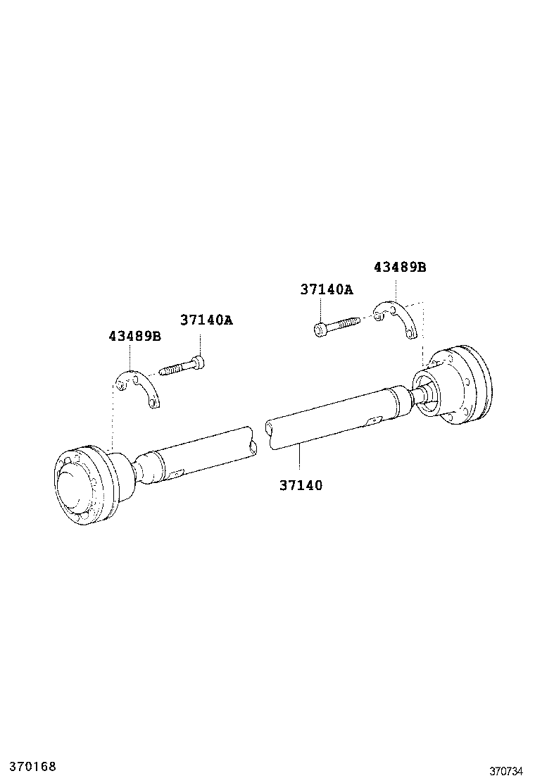 37100-30880 SHAFT ASSY, PROPELLER W/CENTER BEARING product image
