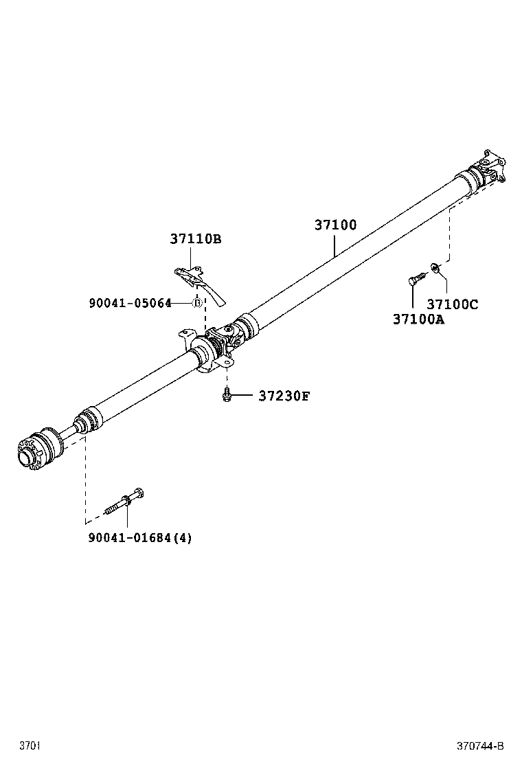 90041-01681 BOLT, NO.1 (FOR PROPELLER SHAFT & DIFFERENTIAL SETTING) product image