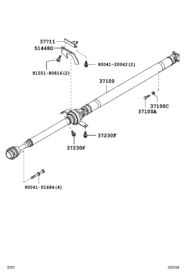 37100-B2150 SHAFT ASSY, PROPELLER W/CENTER BEARING product image