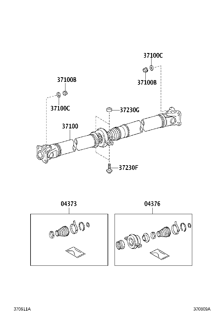 37100-12660 SHAFT ASSY, PROPELLER W/CENTER BEARING product image