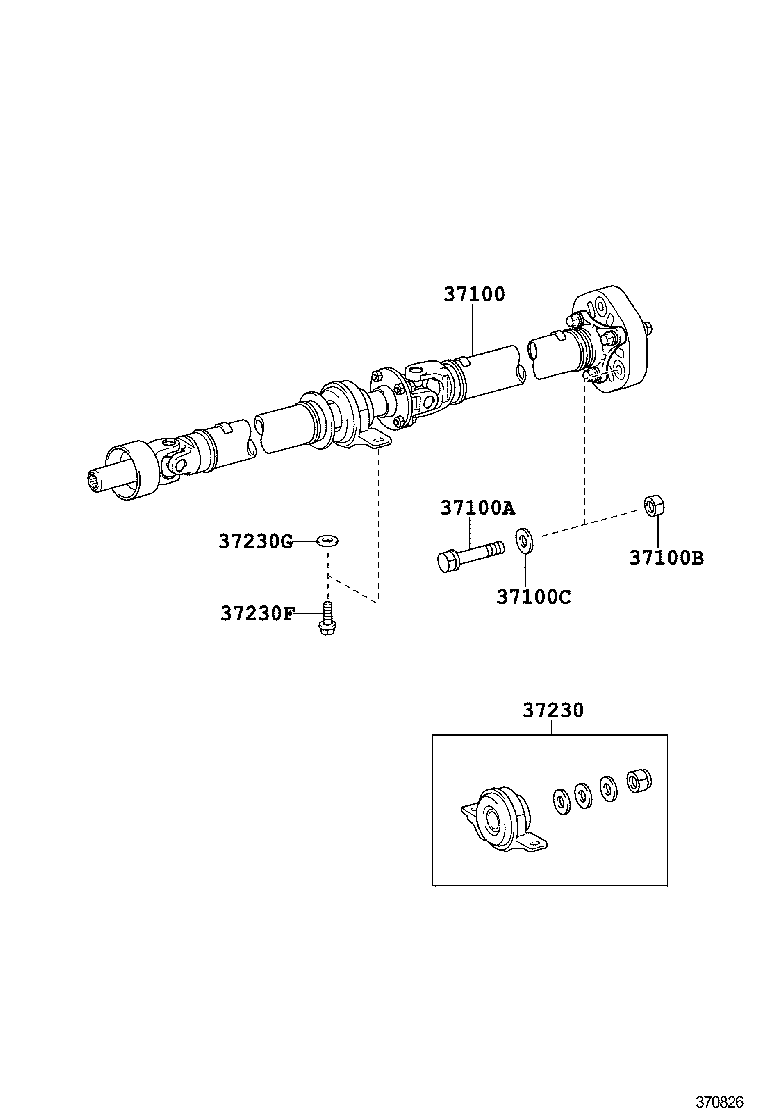 37100-53170 SHAFT ASSY, PROPELLER W/CENTER BEARING product image