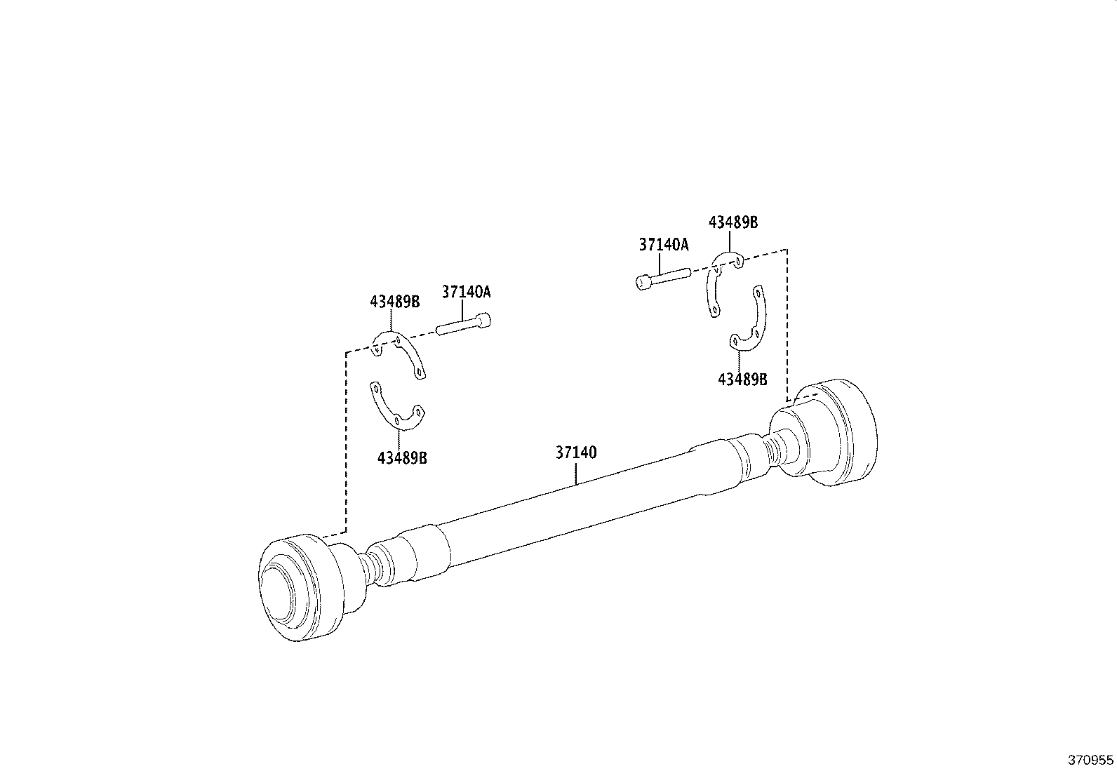 37100-30B80 SHAFT ASSY, PROPELLER W/CENTER BEARING product image