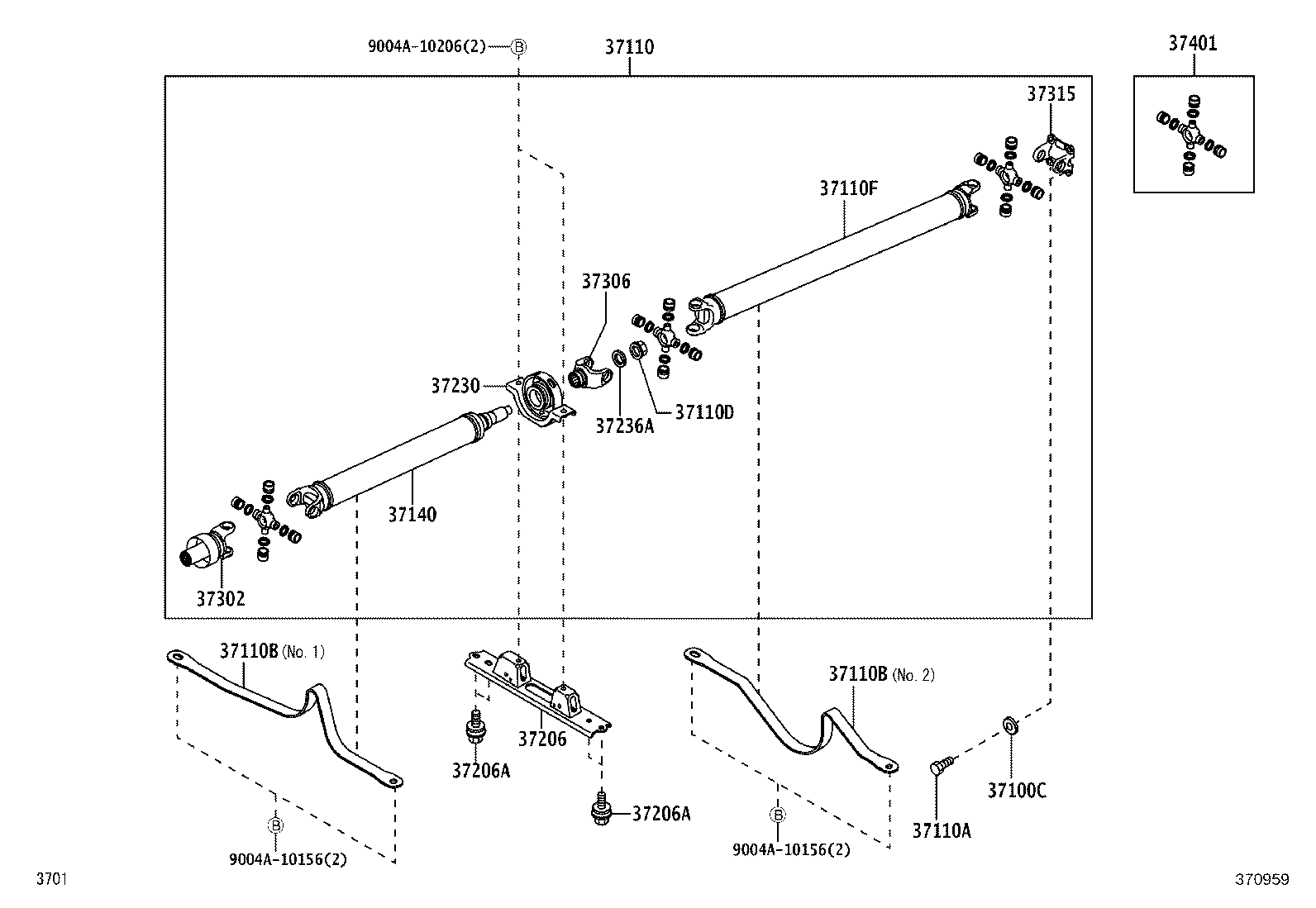 37231-BZ090 BRACKET SUB-ASSY, CENTER SUPPORT BEARING product image