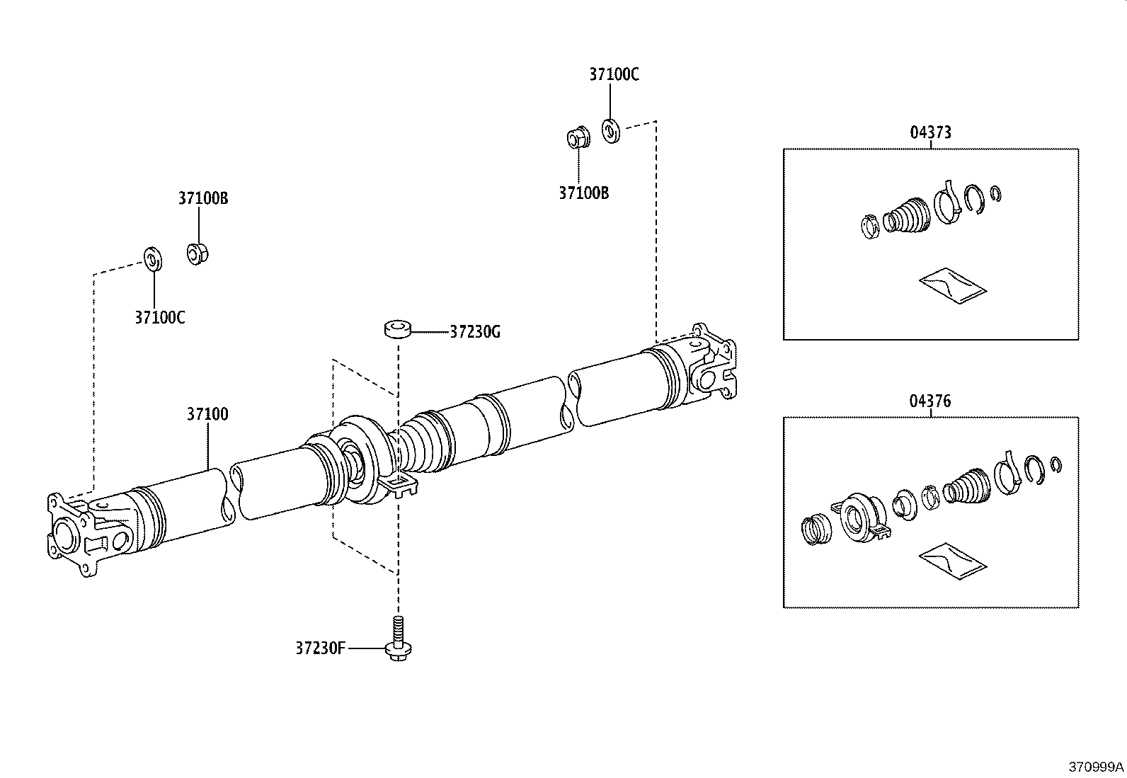 37100-K0020 SHAFT ASSY, PROPELLER W/CENTER BEARING product image