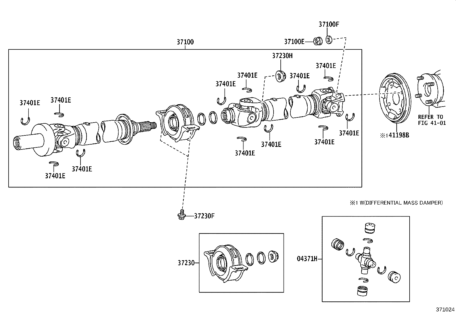 37100-0KB71 SHAFT ASSY, PROPELLER W/CENTER BEARING product image