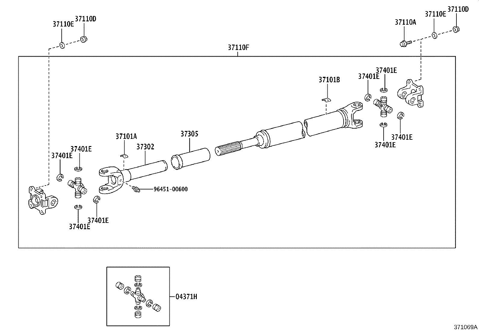 37110-25A90 SHAFT ASSY, PROPELLER, REAR product image