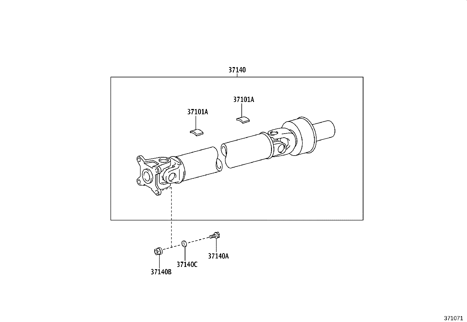 37100-26480 SHAFT ASSY, PROPELLER W/CENTER BEARING product image