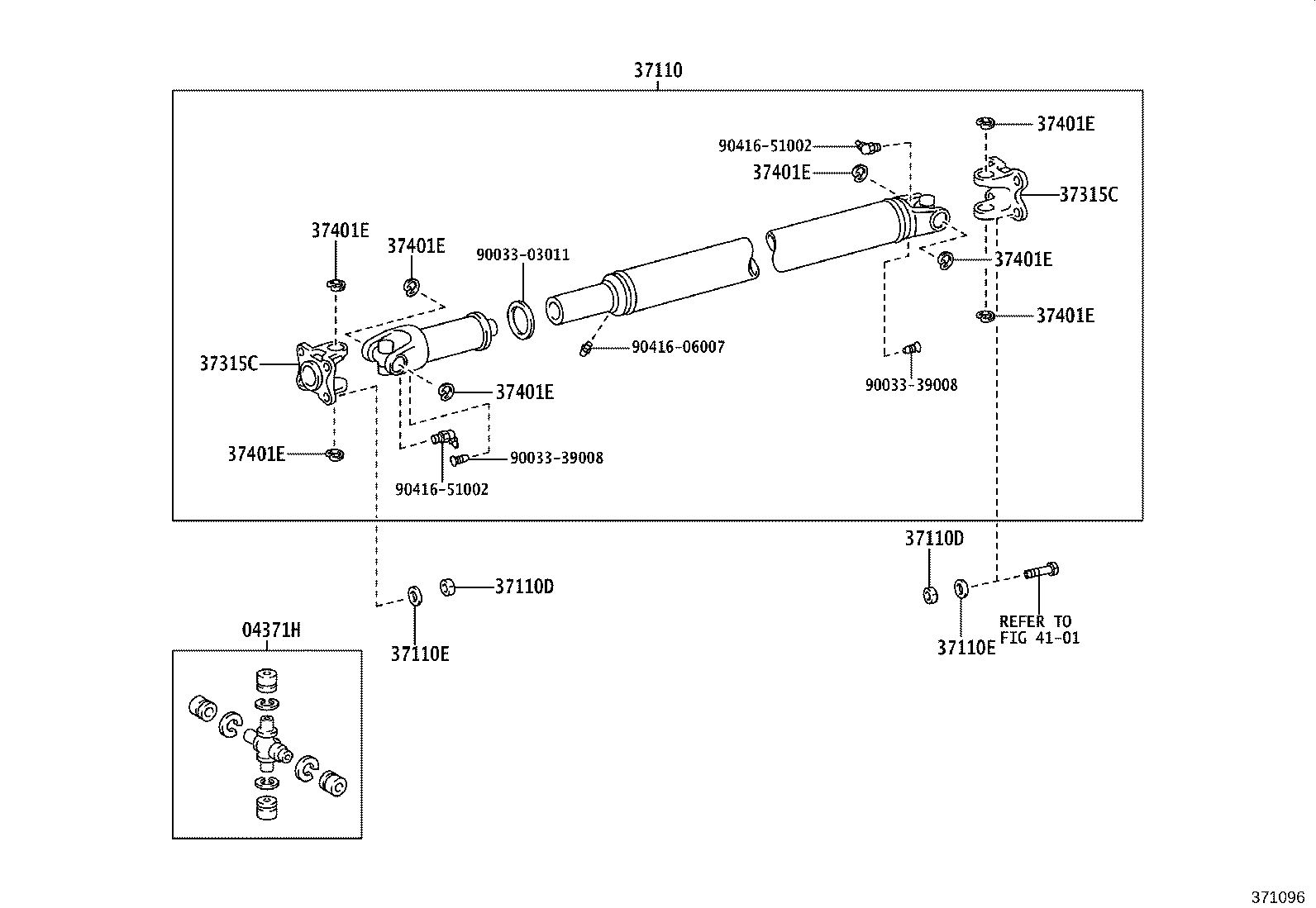 37304-0W030 FLANGE SUB-ASSY, UNIVERSAL JOINT product image