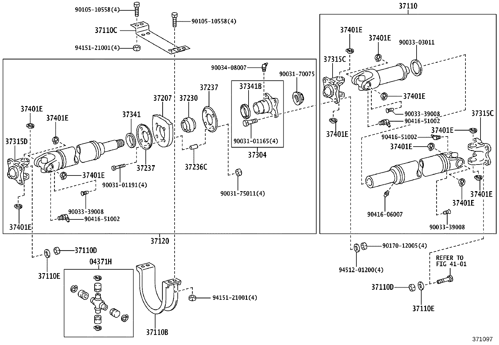 37304-0W030 FLANGE SUB-ASSY, UNIVERSAL JOINT product image