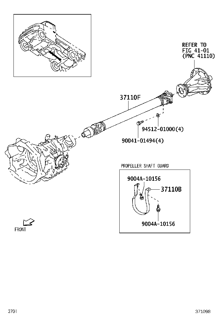 51569-BZ050 GUARD, PROPELLER SHAFT product image