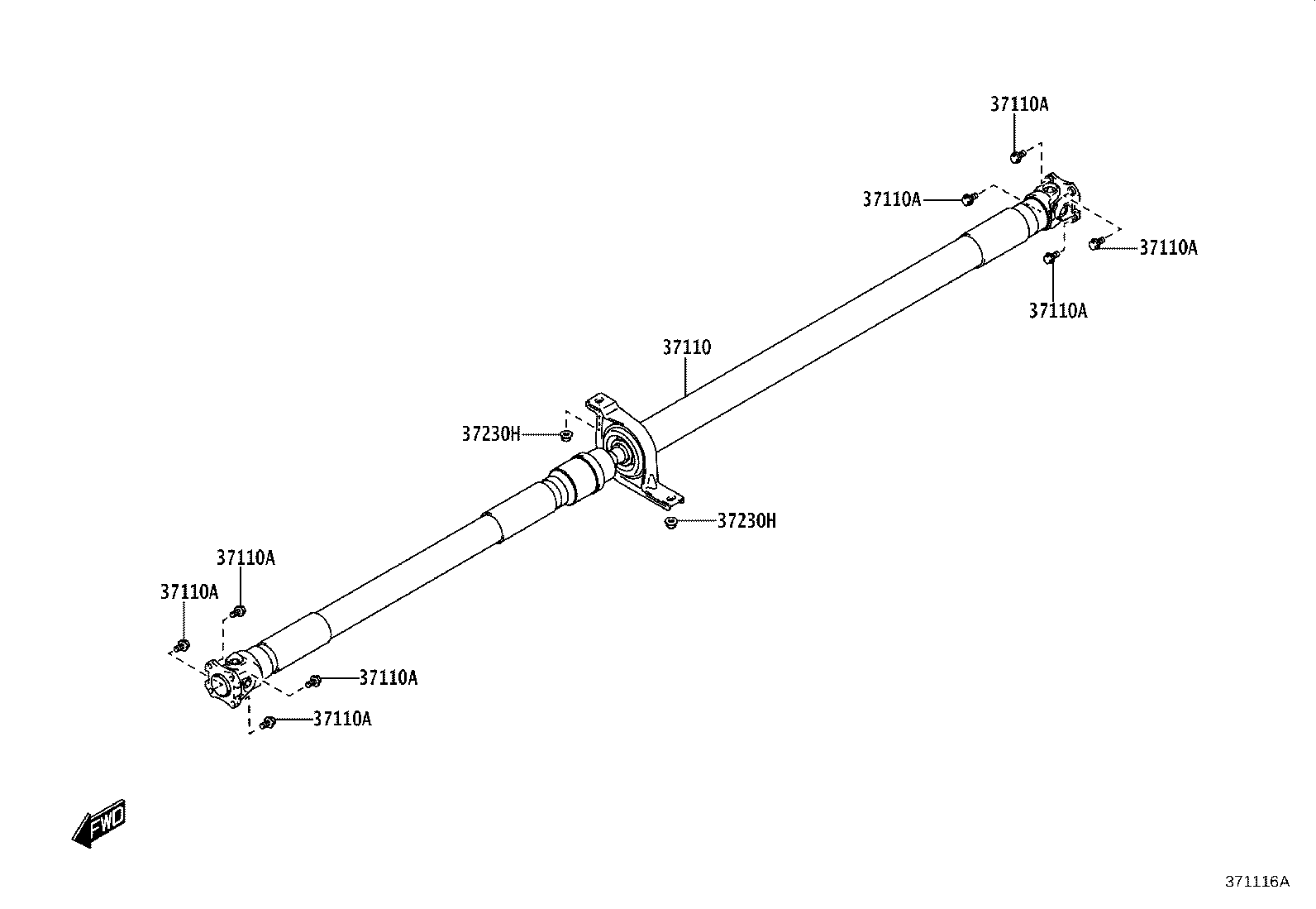 37100-WC001 SHAFT ASSY, PROPELLER product image