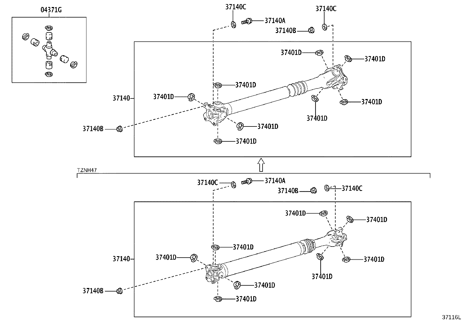 37110-AK040 SHAFT ASSY, PROPELLER, REAR product image