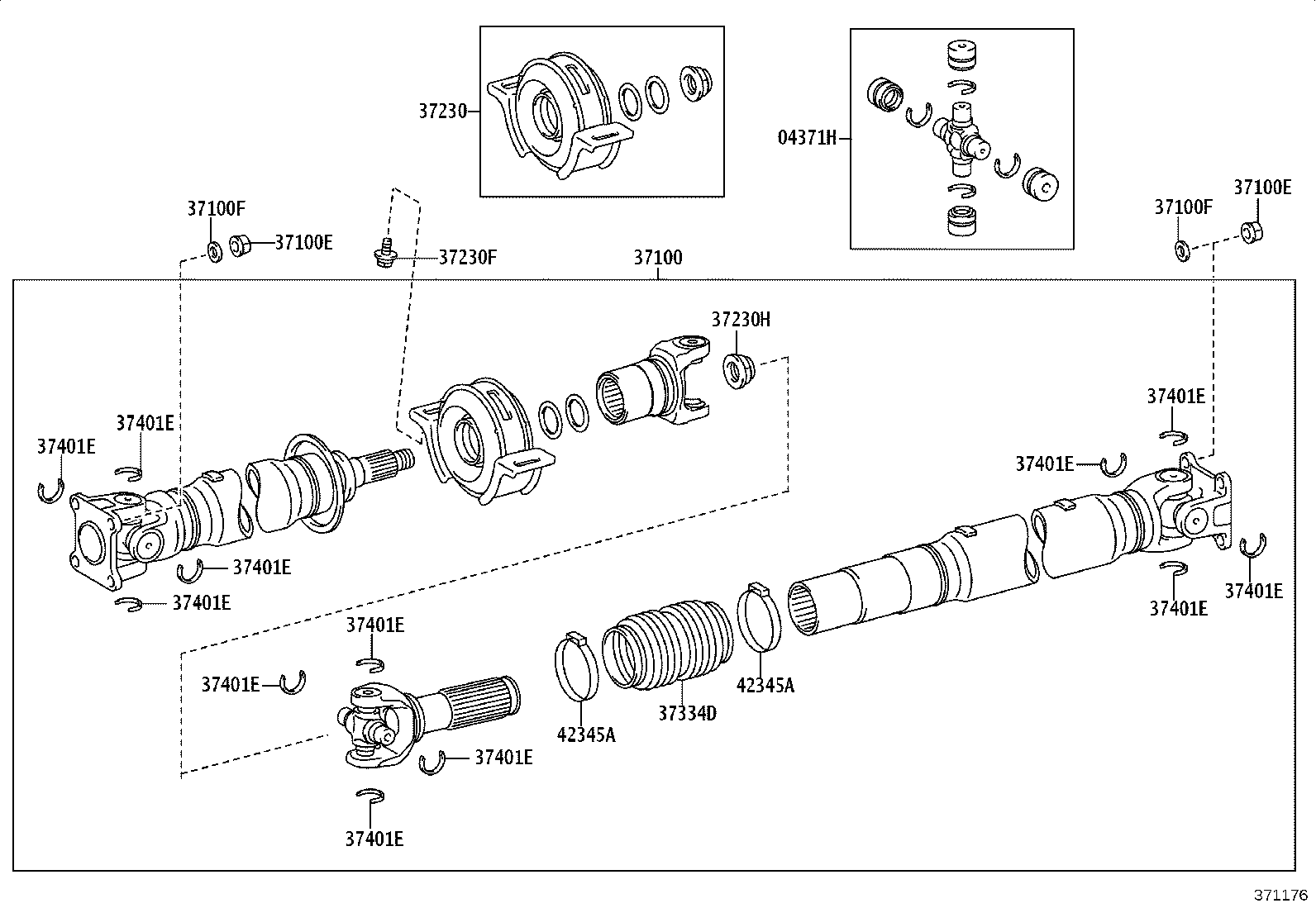 37230-09121 BEARING ASSY, CENTER SUPPORT, NO.1 product image