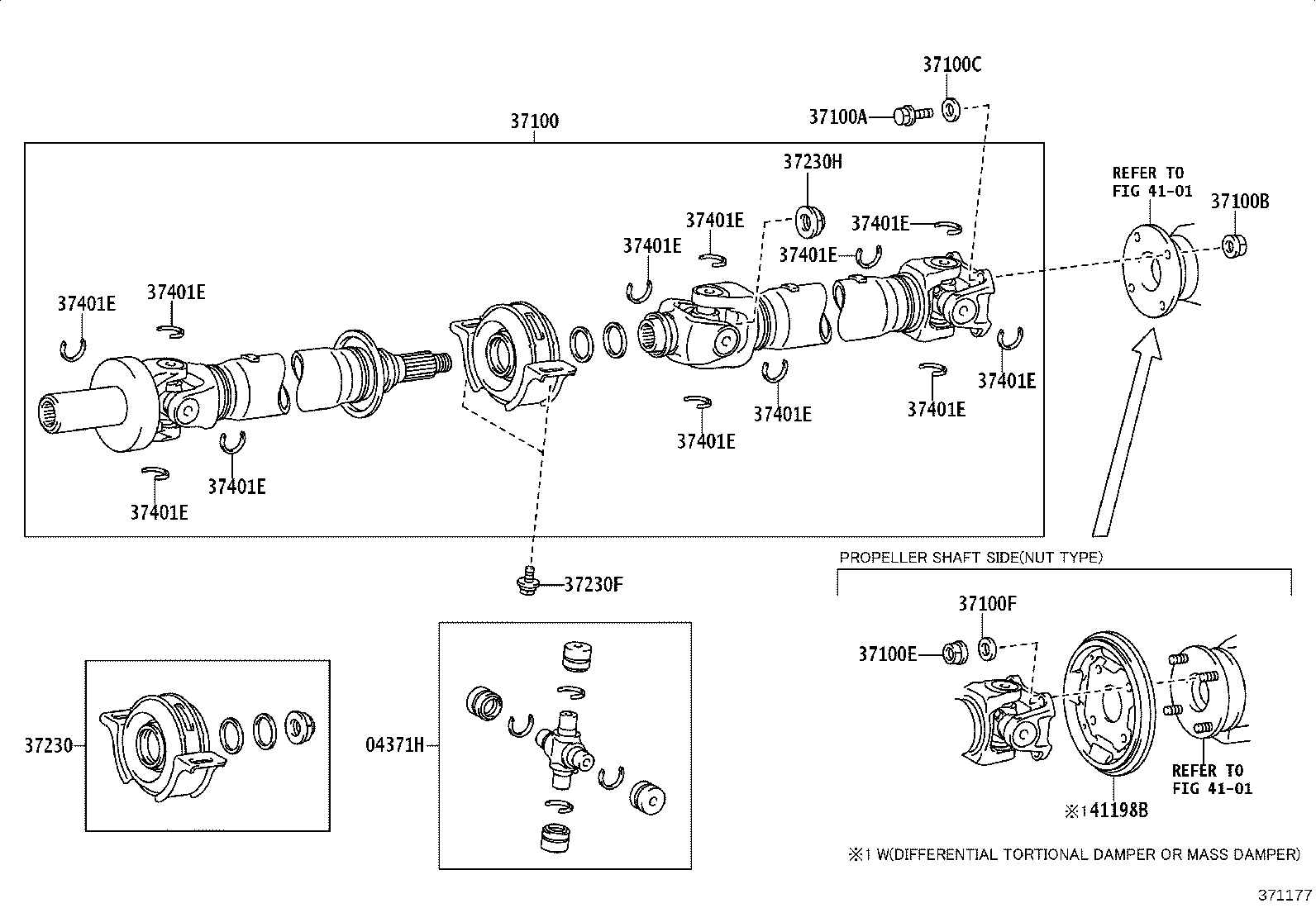 37230-09121 BEARING ASSY, CENTER SUPPORT, NO.1 product image