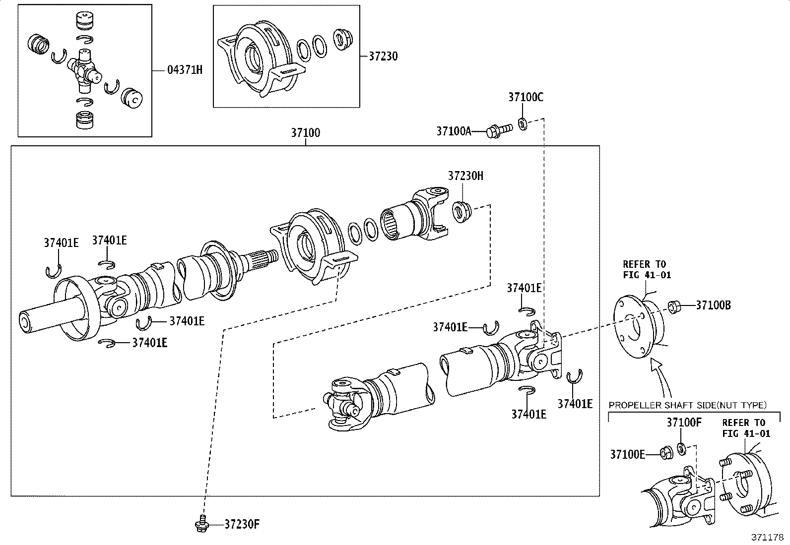 37230-09121 BEARING ASSY, CENTER SUPPORT, NO.1 product image