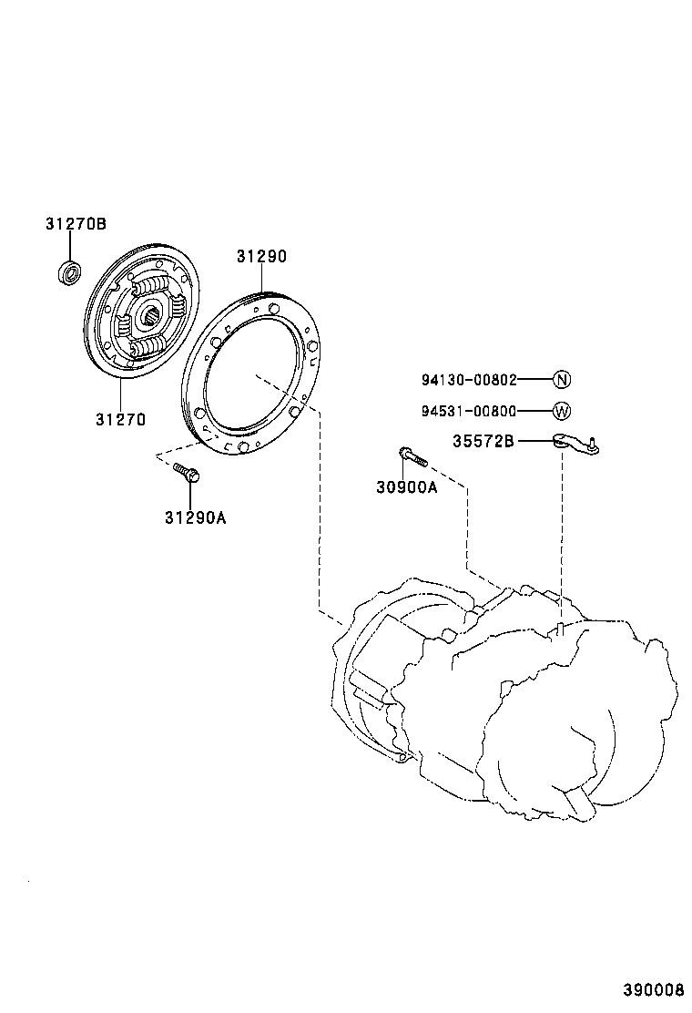 35409-47010 SPRING SUB-ASSY, MANUAL DETENT product image