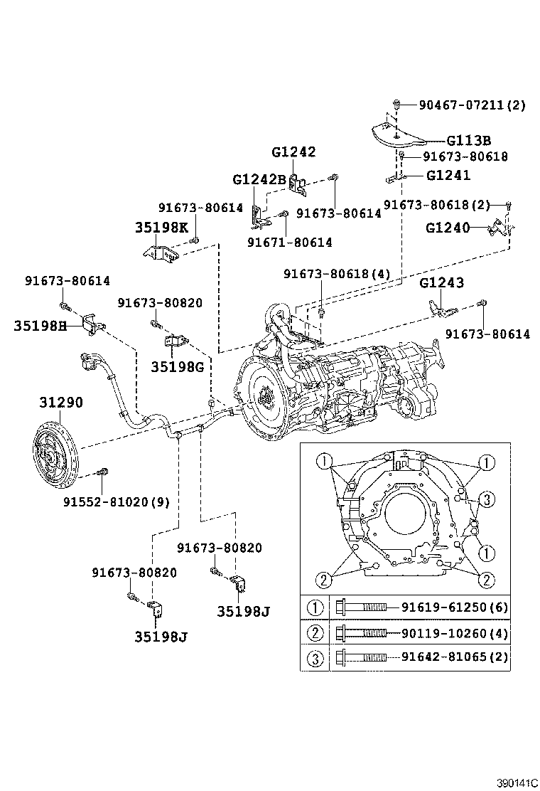 35198-50050 BRACKET, WIRE HARNESS CLAMP NO.1 product image