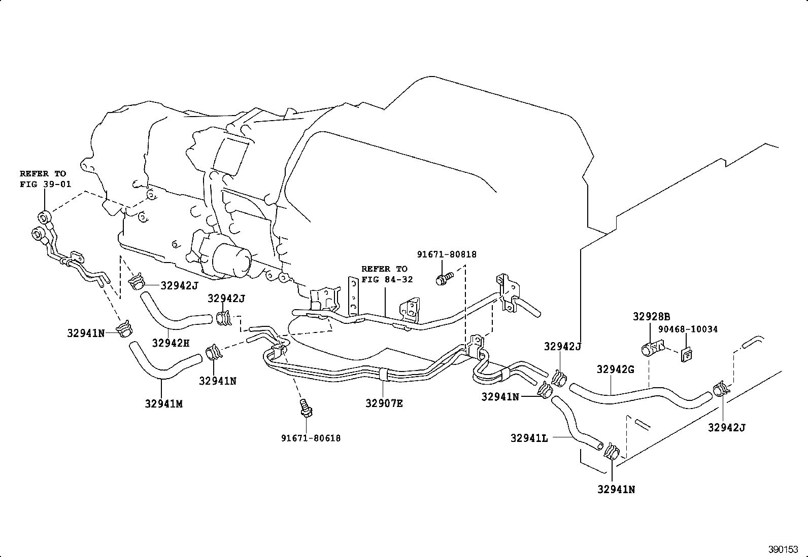 Toyota 32907-30090 TUBE SUB-ASSY, OIL COOLER W/O HOSE