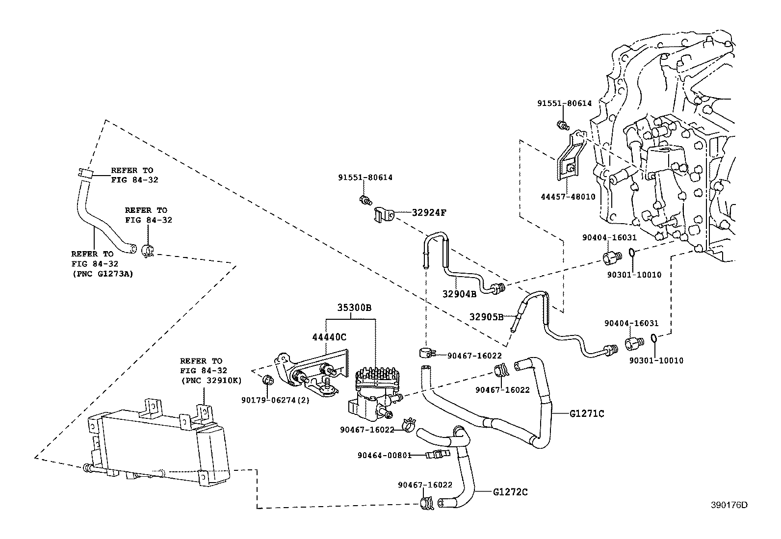 Toyota 32905-48140 TUBE SUB-ASSY, OIL COOLER OUTLET