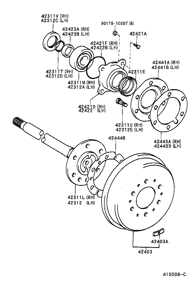 42311-60210 SHAFT, REAR AXLE, RH product image