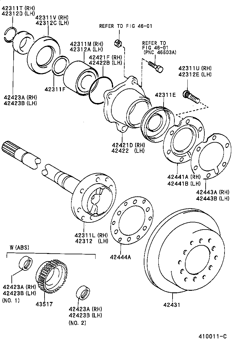 42311-60210 SHAFT, REAR AXLE, RH product image