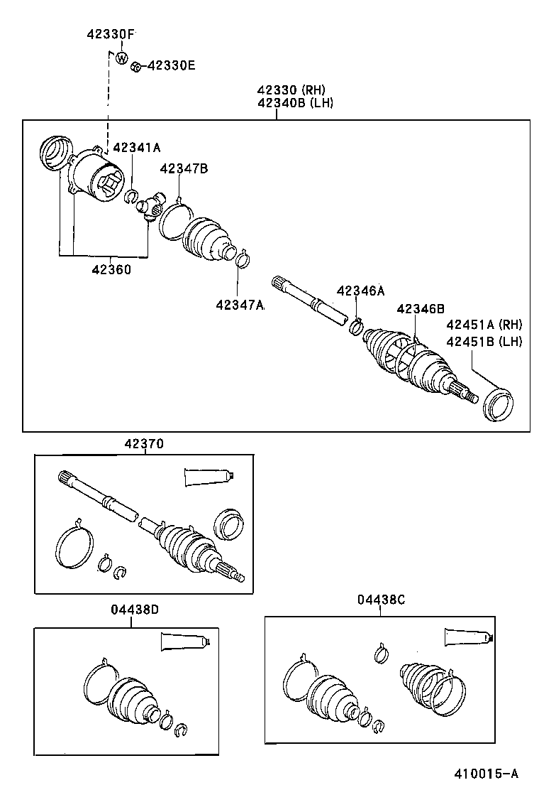42301-44020 SHAFT, REAR AXLE, RH product image