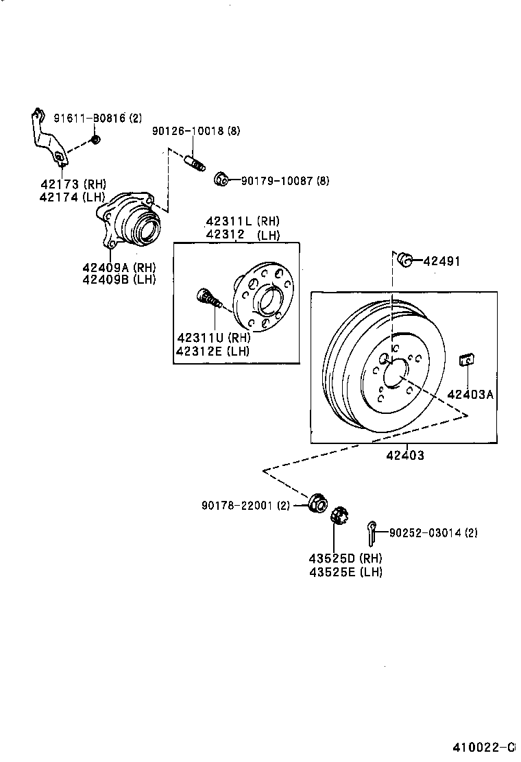 42301-44020 SHAFT, REAR AXLE, RH product image