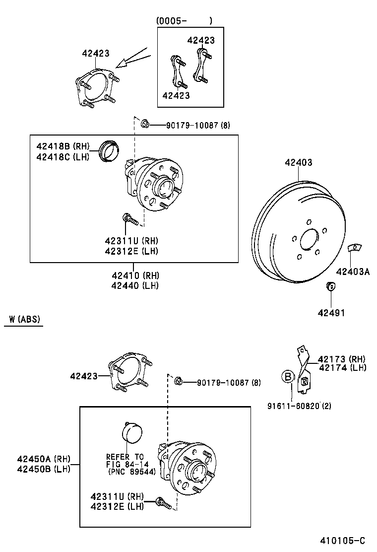 42173-44010 BRACKET, REAR AXLE HARNESS, RH product image
