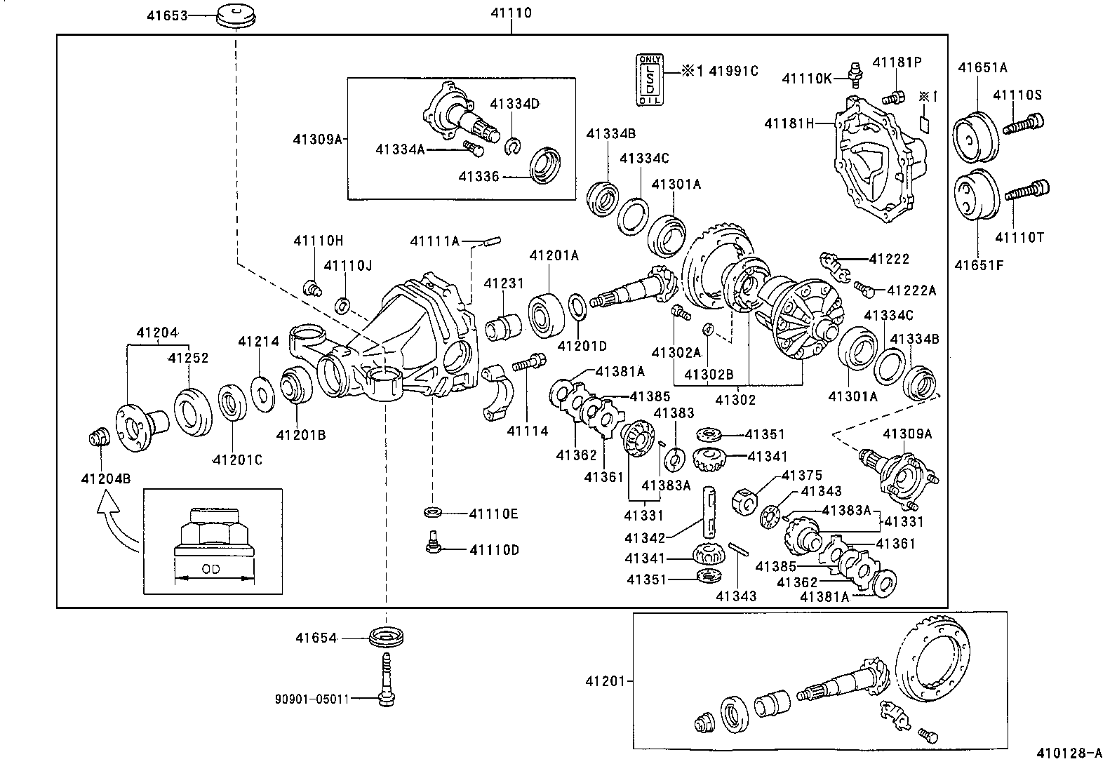 41110-30740 CARRIER ASSY, DIFFERENTIAL, REAR product image