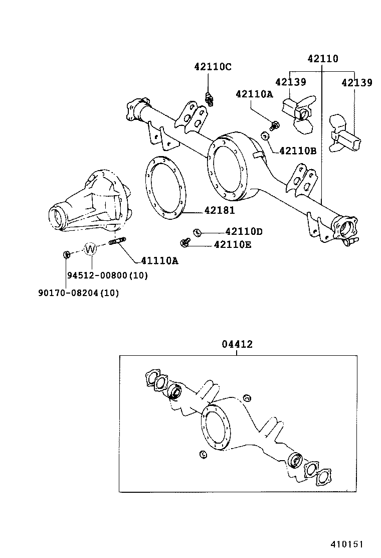 04412-28070 GASKET KIT, REAR DIFFERENTIAL CARRIER product image