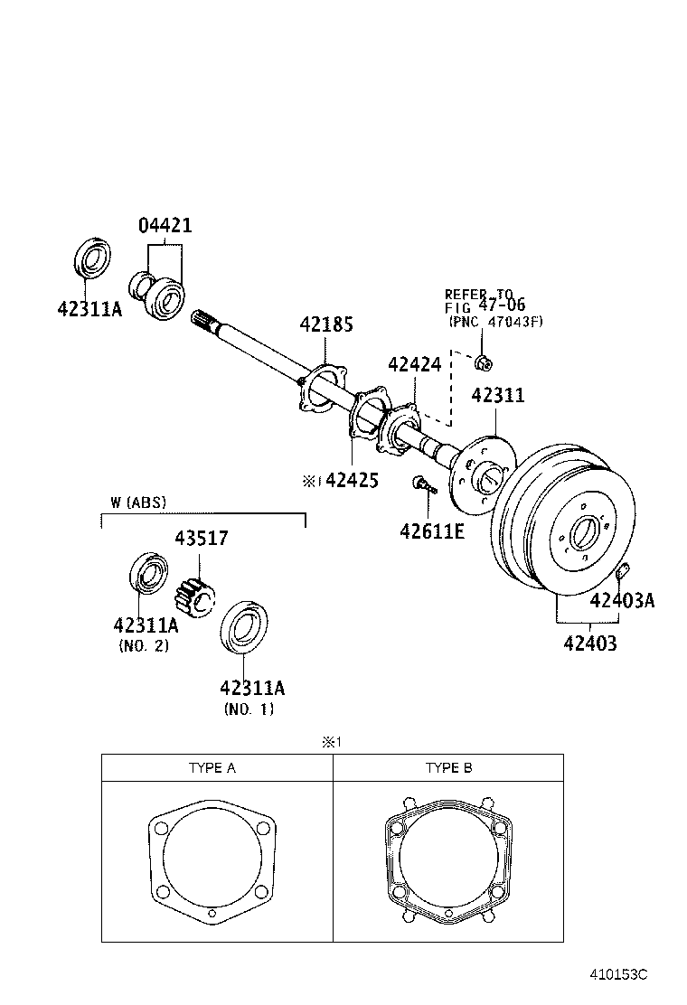 42311-28110 SHAFT, REAR AXLE product image