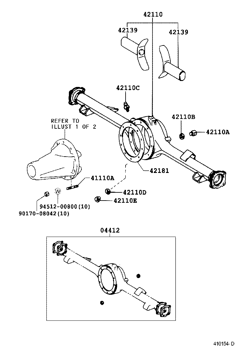 41110-0B020 CARRIER ASSY, DIFFERENTIAL, REAR product image