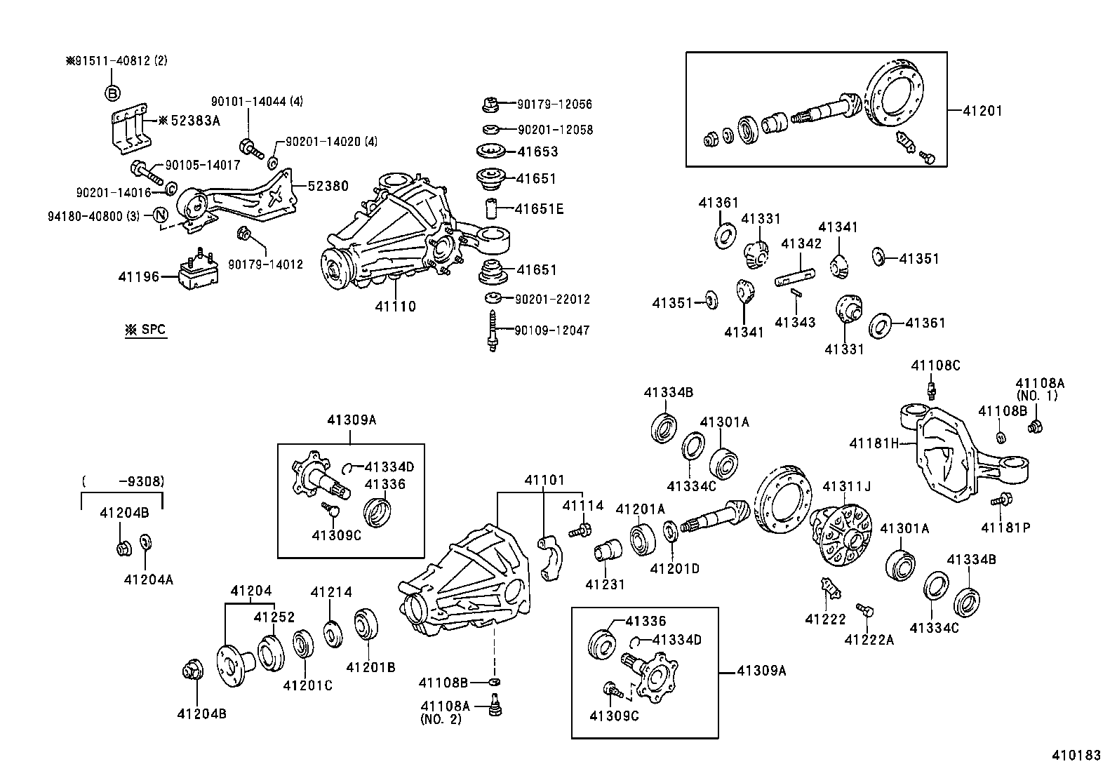41110-28360 CARRIER ASSY, DIFFERENTIAL, REAR product image