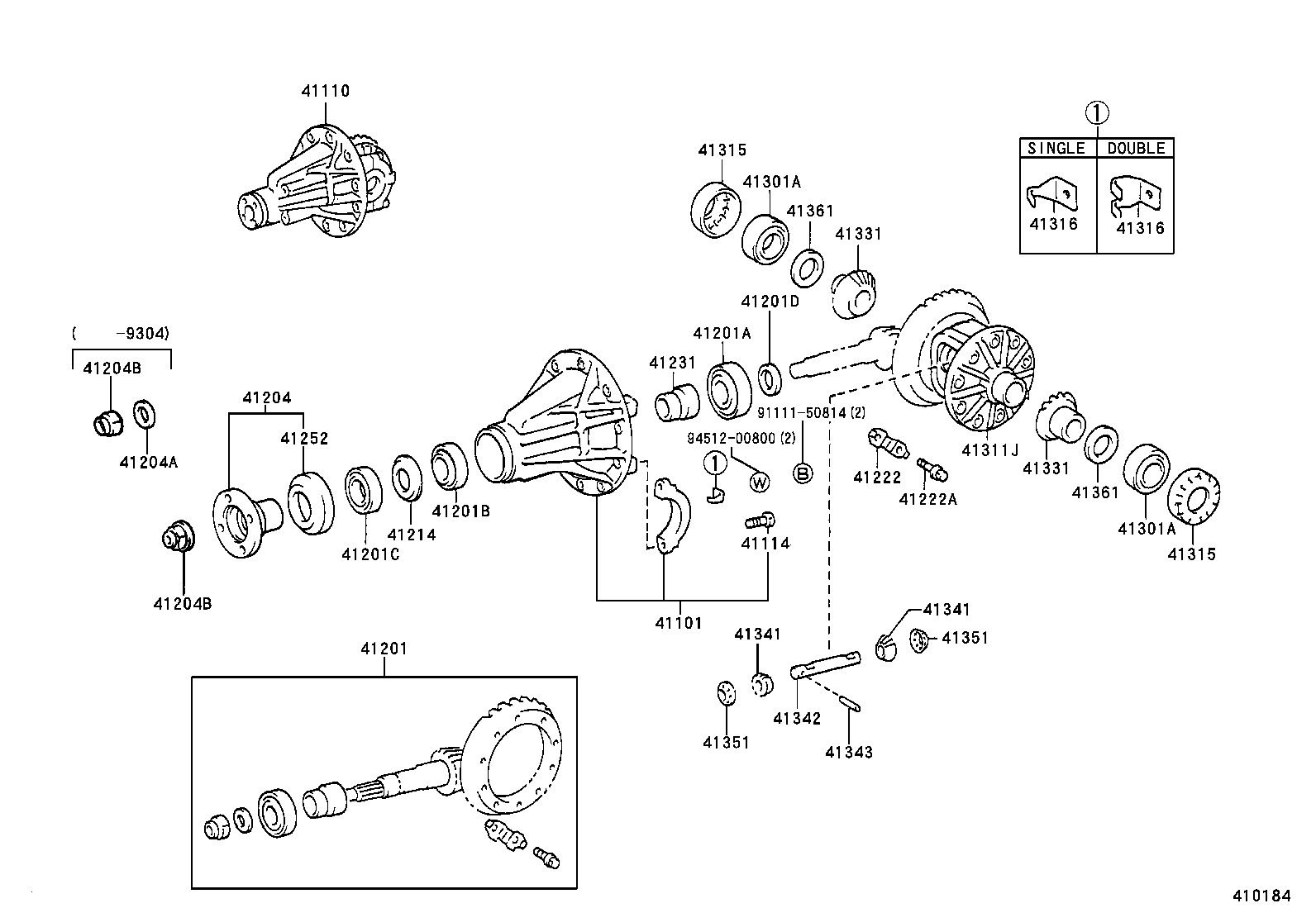 41110-28360 CARRIER ASSY, DIFFERENTIAL, REAR product image