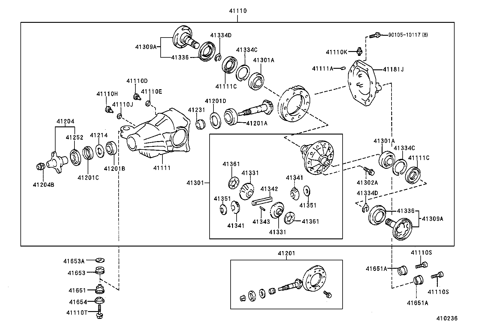 41111-50040 CARRIER, REAR DIFFERENTIAL product image