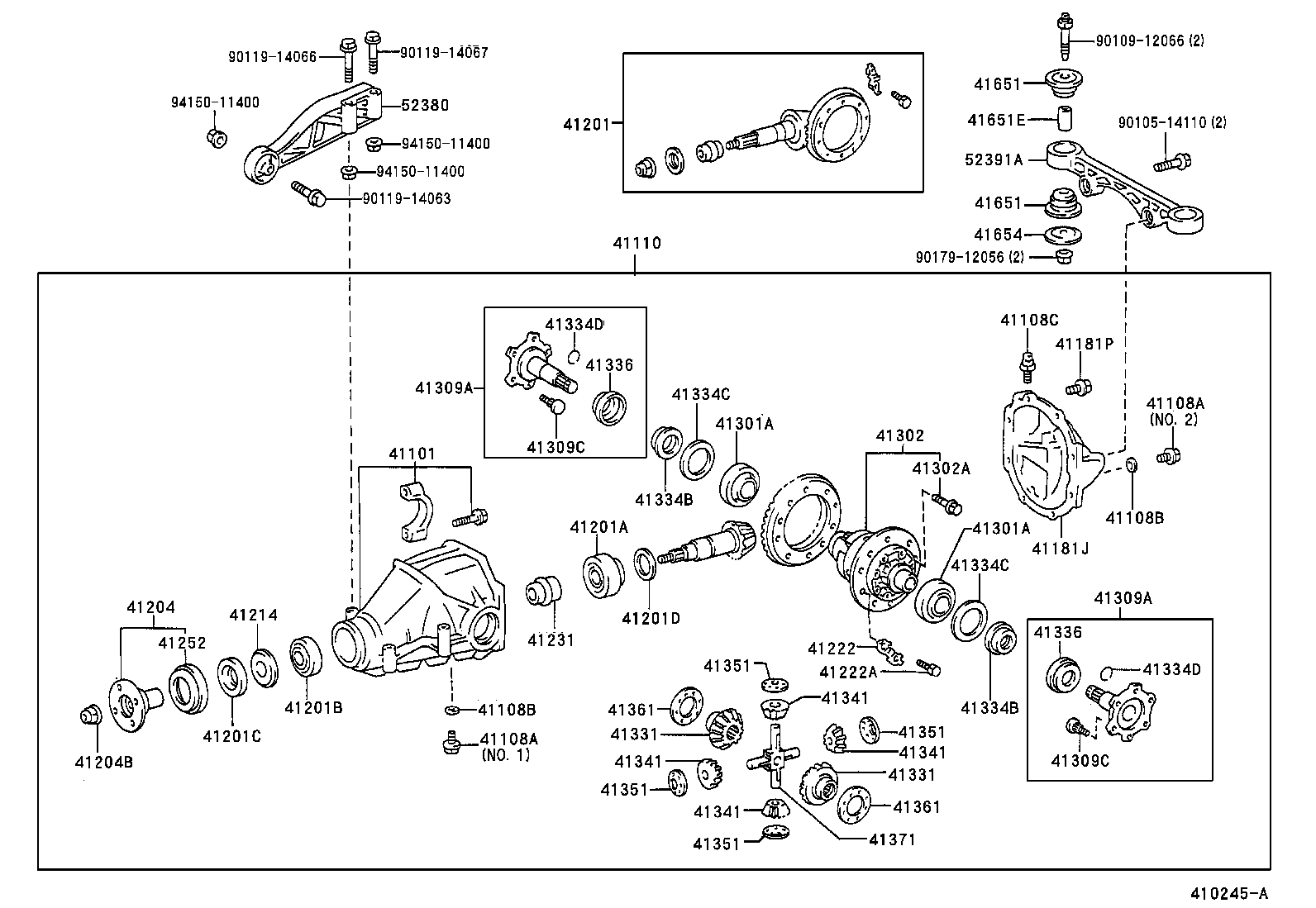 41101-30071 CARRIER SUB-ASSY, DIFFERENTIAL, REAR product image