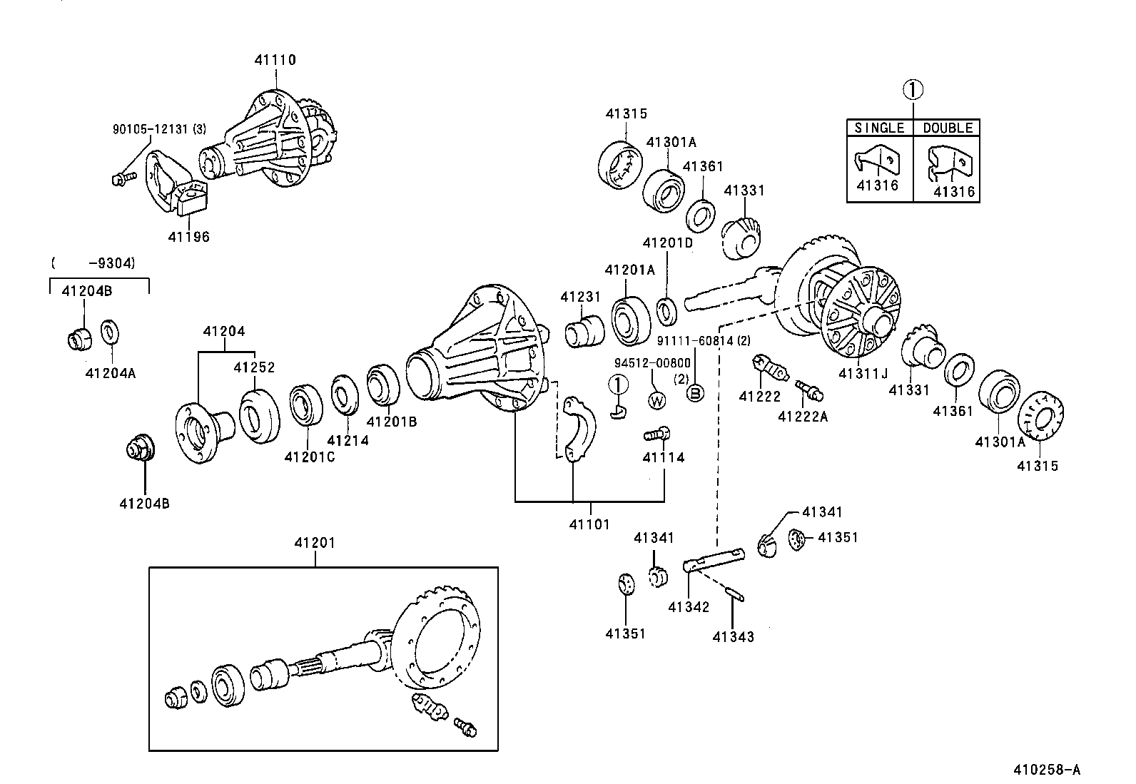 41110-28170 CARRIER ASSY, DIFFERENTIAL, REAR product image