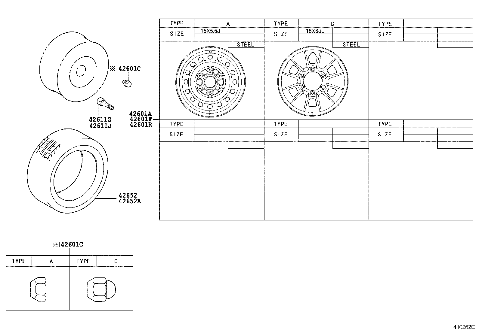42601-26410 WHEEL, DISC (FOR SPARE) product image
