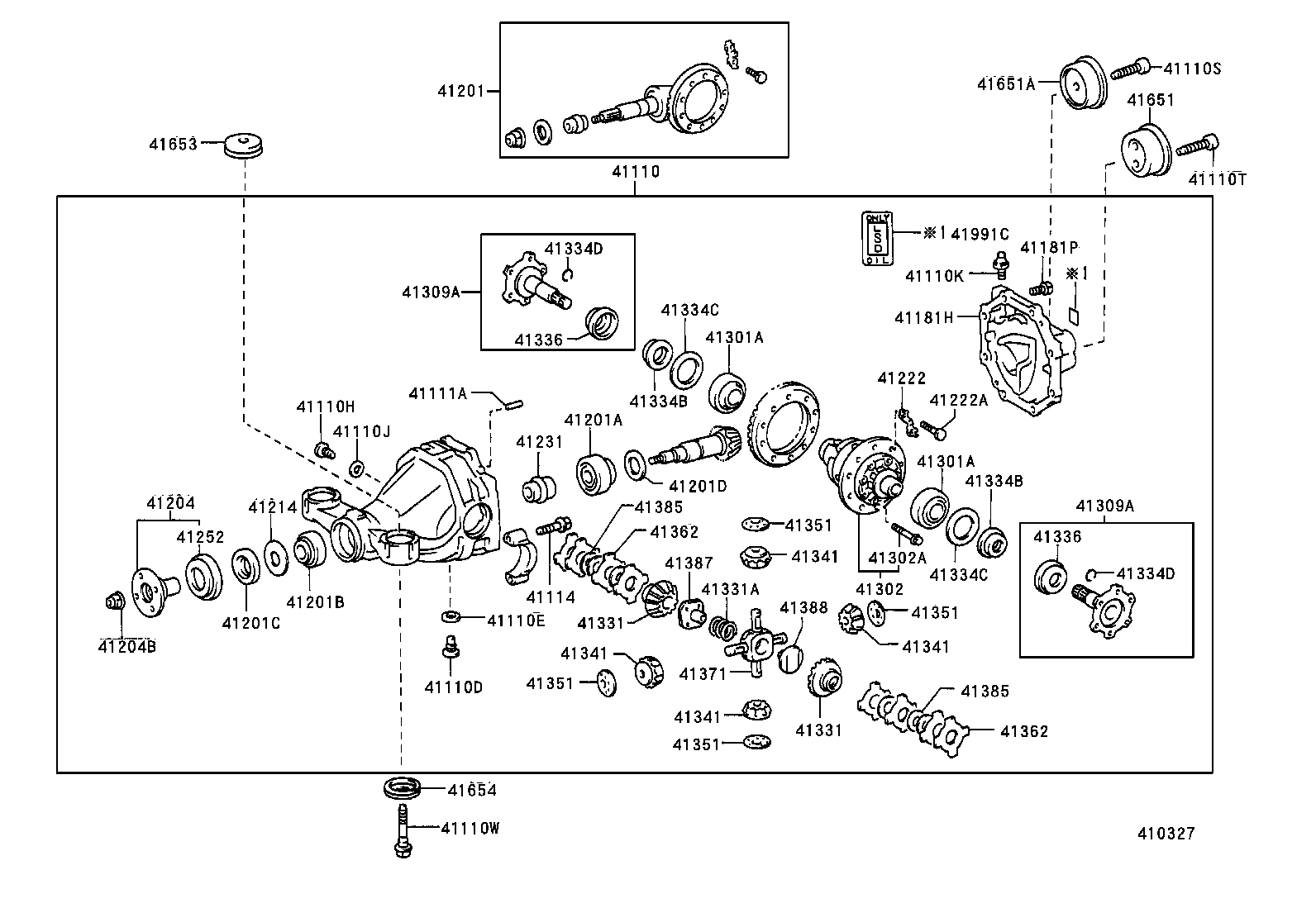 41110-3A080 CARRIER ASSY, DIFFERENTIAL, REAR product image