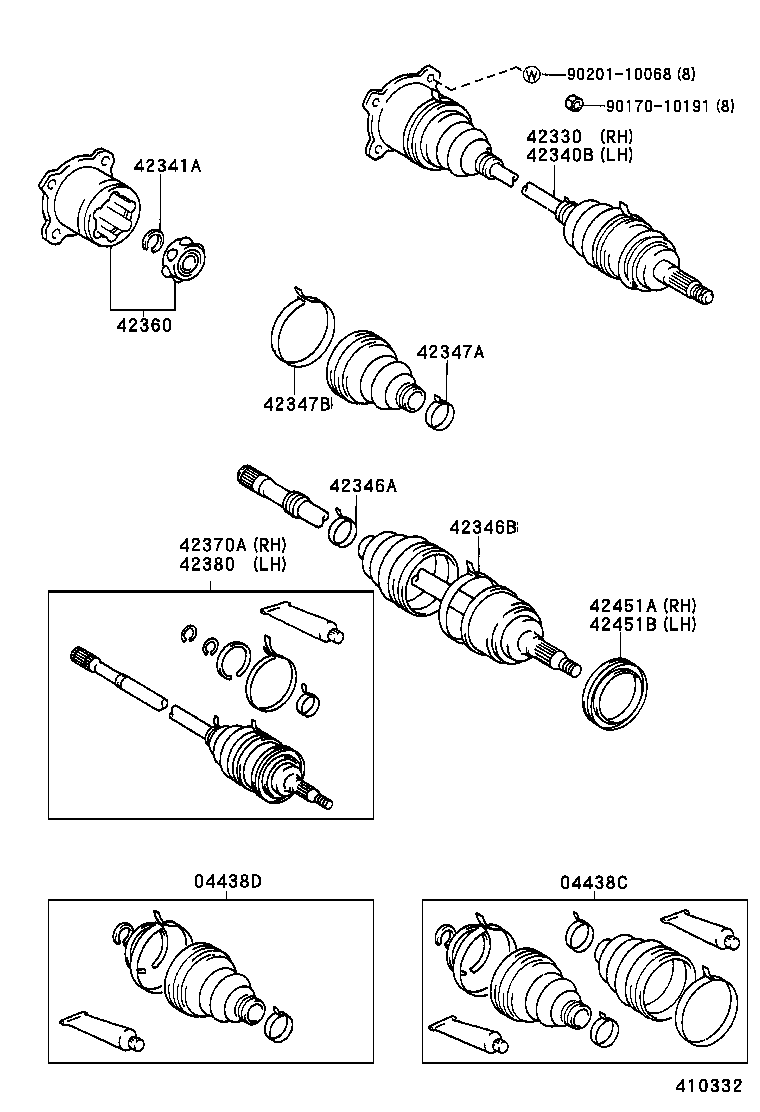42345-0W020 CLAMP, NO. 2 (FOR RR DRIVE SHAFT OUTBOARD JOINT BOOT) product image